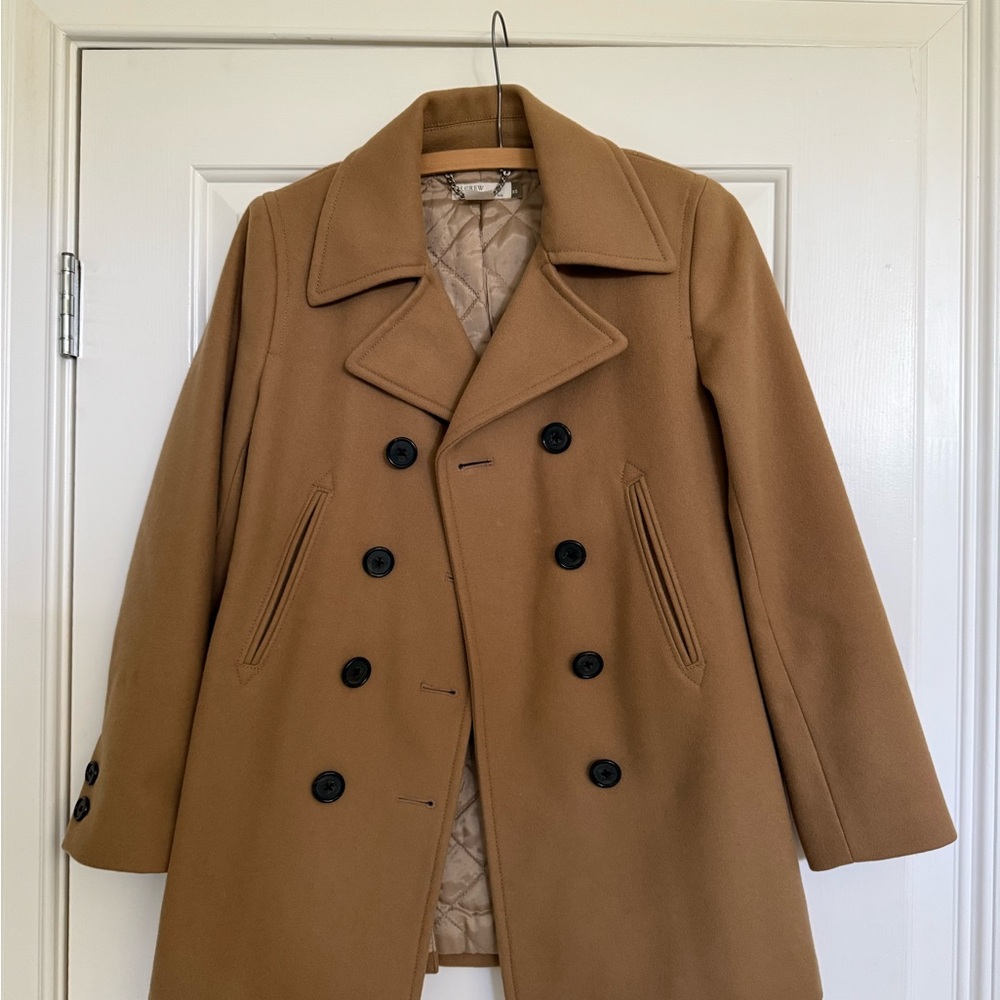 J. Crew Camel Double-Breasted Pea Coat
